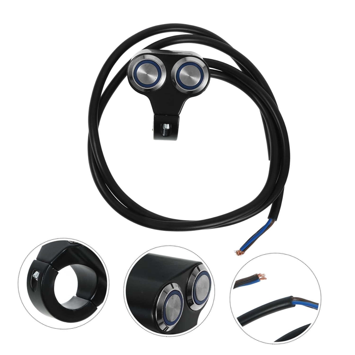 2’li Butonlu Gidon Üzeri Aç/Kapa Anahtarı | Far – Sis Farı – LED Işık Kontrolü | Scooter & Motosiklet Uyumlu | 22 mm Alüminyum Gövde - Görsel 5
