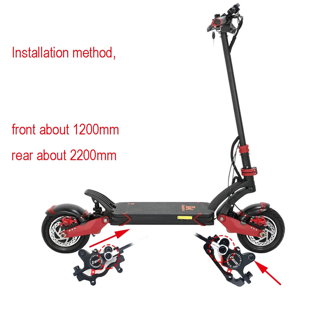 ZOOM Hidrolik Disk Fren Seti – Elektrikli Scooter / Bisiklet Uyumlu | Power-Off Özellikli 1200mm Hidrolik Fren Kolu + Kaliper (Zero 10X / 11X / Kaabo / Kugoo Uyumlu) - Görsel 3